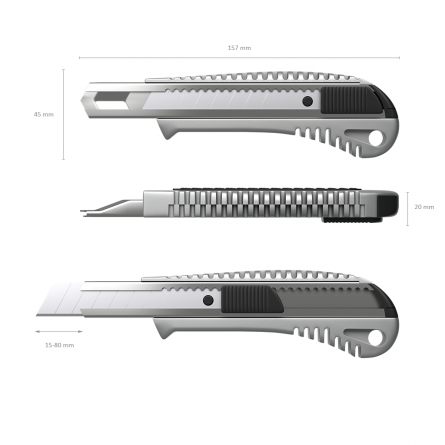 Нож канцелярский 18мм с автоматической фиксацией лезвия ErichKrause металлический фото 2