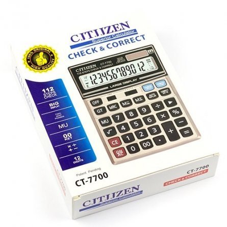 Калькулятор Alingar 12 разрядов, 150*210*30 мм, металлик, "CT-7700" фото 2