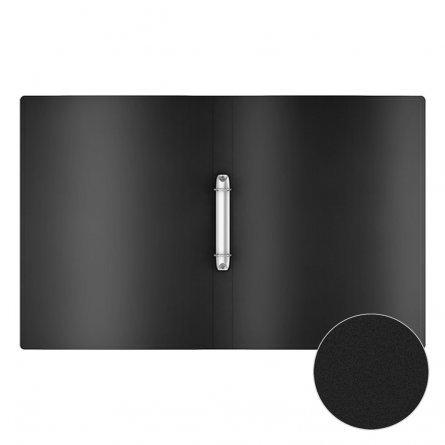 Папка на 2 кольцах Erich Krause, А4, 238х310х24 мм, 400 мкм, пластик, черная, "Matt Classic" фото 2
