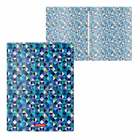 Папка на 4 кольцах Erich Krause А4, 238х310х24 мм, 550 мкм, пластик, с рисунком, "Cubes" фото 1