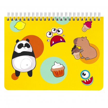 Скетчбук 205*158мм.,60л., "Яркий микс", 100 г/м2, Alingar, гребень, мелованный картон, жёсткая подложка,офсет фото 4