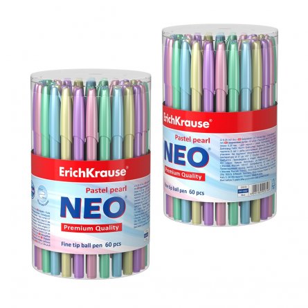 Ручка шариковая Erich Krause "Neo Stick Pastel", 0,7 мм, синий, игольчатый наконечник,  цветной пластиковый корпус, тубус фото 3