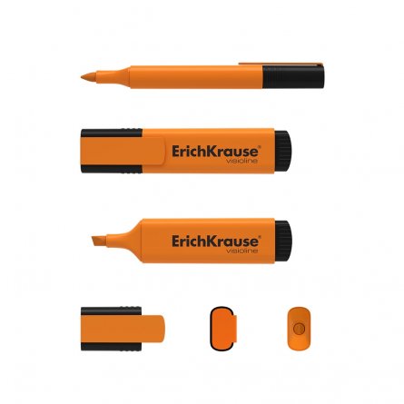 Текстовыделитель, оранжевый, Erich Krause, "Visioline V-21 Neon", прямоугольный корпус, скошенный, 0,6-5 мм фото 2