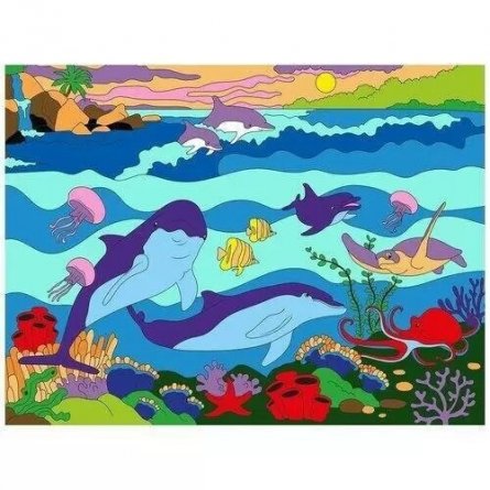 Картина по номерам Рыжий кот, 30х40 см, с акриловыми красками, холст, "Мир под водой" фото 1