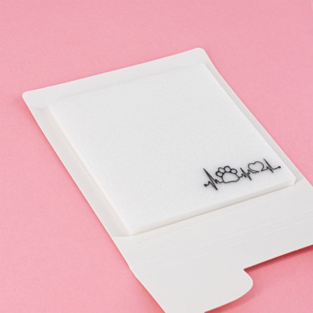 Прозрачные стикеры для заметок с клеевым краем, Alingar, 75 х 75 мм, 50 л., покрытие starlight touch, "Cat's PULSE", персик, водонепрониц., европодвес фото 3