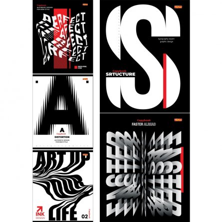 Тетрадь 48л., А5, клетка, Проф-Пресс "Абстрактные буквы", скрепка, цветная мелованная обложка, второй блок фото 1