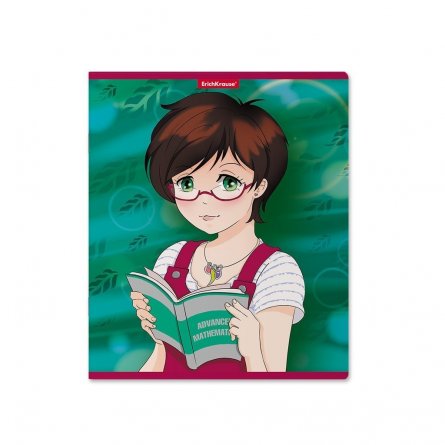 Тетрадь 48л., А5, клетка, ErichKrause "Manga Girls", скрепка, мелованный картон, ламинация фото 3