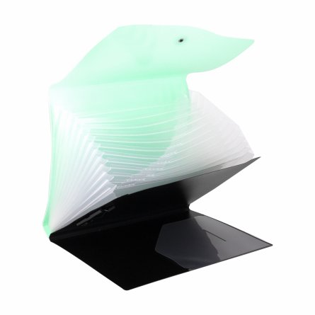 Папка-картотека Alingar, A4, 330х250 мм, на пуговице, пластик, 600 мкм, 13 отделений, папка-планшет, мятный клапан фото 3