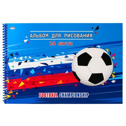 Альбом для рисования А4 24л., Проф-Пресс, на спирали, 1 дизайн в упаковке, "Футбольный мяч" фото 1
