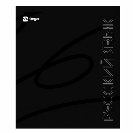 Тетрадь предметная "Русский язык" А5 48л., линия, со справ. матер, скрепка, мелованный картон (стандарт), блок офсет, Alingar "Предметы на чёрном" фото 1