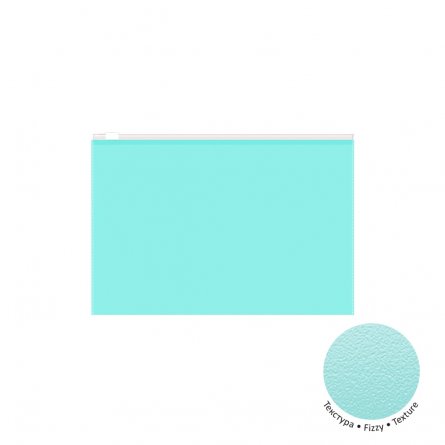 Zip-пакет на молнии ErichKrause, В5, 288х198мм, пластик, 180мкм. непрозрачный, мятный, "Diagonal Pastel Mint" фото 2