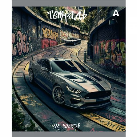 Тетрадь 48л., А5, клетка, Alingar "Car", скрепка, мелованый  картон ( стандарт), блок офсет, 5 дизайнов в пленке т/у фото 4