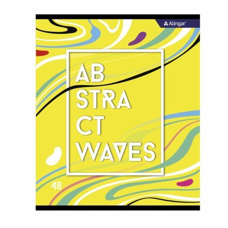 Тетрадь 48л., А5, линия, Alingar "Abstract waves", скрепка, мелованный картон (стандарт), блок офсет, 4 дизайна в пленке т/у фото 6