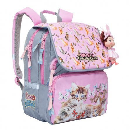 Рюкзак Grizzly, школьный (/1 розовый), 350х290х180 мм фото 2