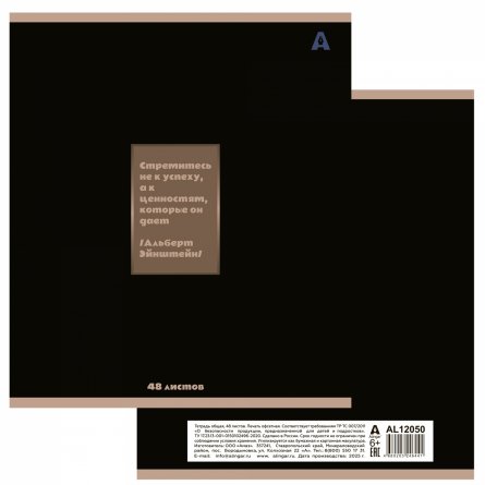 Тетрадь 48л, А5, клетка, Alingar, "Motivation ", скрепка,мелованный картон (стандарт), Soft touch+ выб УФ лак,  блок офсет, 4 дизайна в пленке т/у фото 7