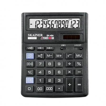 Калькулятор SKAINER 14 разрядов, 143*192*39,5 мм, черный, "SK-484II" фото 1