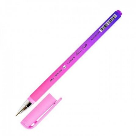 Ручка масляная LOREX "Slim Soft. Gradient. Sweet", 0,5 мм, синяя, игольчатый металлизированный наконечник, круглый, цветной, прорезин. корпус фото 2