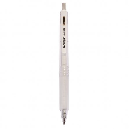 Ручка гелевая Alingar, 0,7 мм, белая, автоматическая, резиновый грип, круглый, прозрачный, пластиковый корпус, в уп. 12 шт., картонная упаковка фото 2