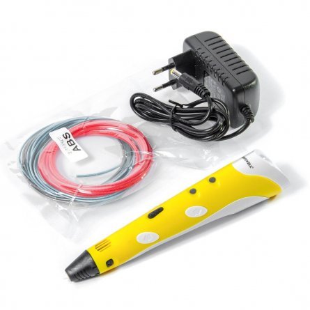 Ручка 3D Myriwell RP100A, пластик ABS - 3 цвета, желтая, картонная упаковка фото 4