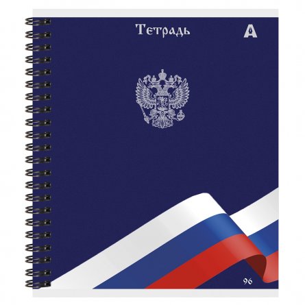 Тетрадь 96л., А5, клетка, Alingar, "Символы России", гребень, блок офсет, мелованный картон, 2 дизайна в пленке т/у фото 2