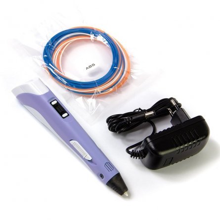 Ручка 3D Zoomi, ZM-052, пластик ABS/PLA - 3 цвета, фиолетовая, подставка пластиковая под ручку, картонная упаковка фото 4