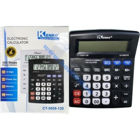 Калькулятор Alingar 12 разрядов, 155*190*25 мм, "KK-5959-12", "СТ-5959-120", ассорти (белый/черный) фото 2