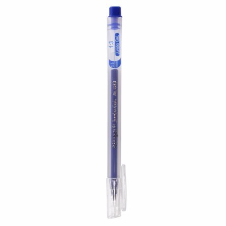 Ручка гелевая Alingar, "Jumbo GeL", 0,5 мм, синяя, игольчатый наконечник, круглый, прозрачный, пластиковый корпус, в уп. 12 шт., картонная упаковка фото 2