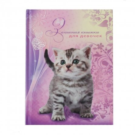 Записная книжка для девочек А5, 80л."Любимый котенок", 7БЦ, глиттер фото 1