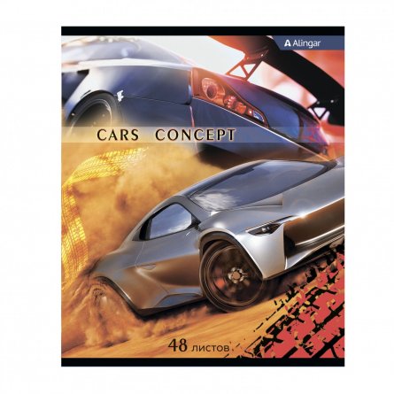 Тетрадь 48л., А5, клетка, Alingar "Cars concept", скрепка, мелованный картон, 3 дизайна в пленке т/у фото 8