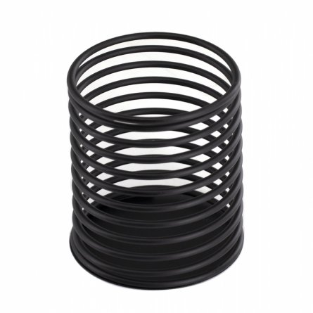 Подставка-стакан д/канцтоваров, Alingar, металлическая, форма пружинки, черный фото 2