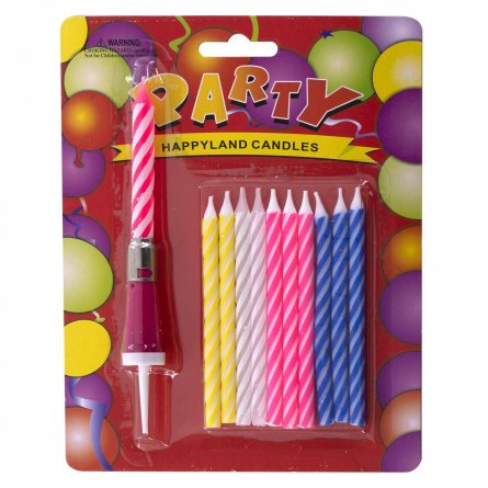 Набор свечей для торта Alingar, 14 см, 9 см - 10 шт.+ музыкальная 1 шт. - 14 см фото 3