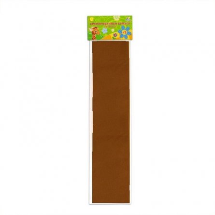 Бумага крепированная Канц-Эксмо, 50х250 см, 1 рулон, 1 цвет коричневый, пакет с европодвесом фото 1
