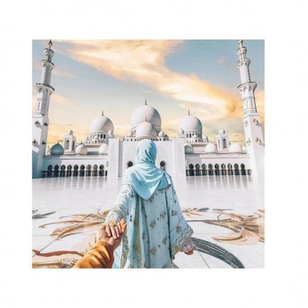 Алмазная мозаика Alingar, на подрамнике, с полным заполнением, (матов.), 30х40 см, 20 цветов, "Девушка у мечети" фото 1