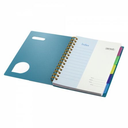 Тетрадь 120л., А5, клетка, Alingar, гребень , пластиковая обложка с информ. окном, цветные пластиковые разделители, ассорти 4 цвета фото 7