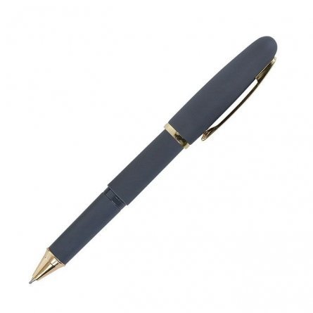 Ручка масляная LOREX "Grande Soft", 0,7 мм, синяя, металлизированный наконечник, круглый, цветной, прорезин. корпус фото 2