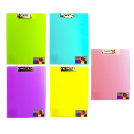 Папка-планшет пластиковая с металлическим прижимом "Ice", матовая, 900 мкм, внутренний уголок,А4 240*320*13, цвета ассорти фото 1