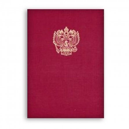 Папка адресная , А4, бумвинил, поролон, тиснение золотом, бордовая, "С российским орлом" фото 1