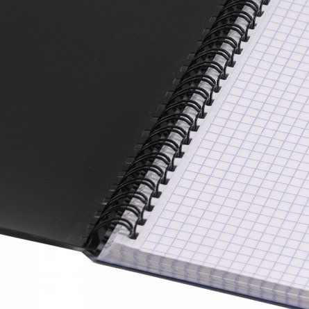 Тетрадь 96л., А4, клетка, Alingar, гребень, блок офсет, цветной пластик, "Чёрный" фото 5