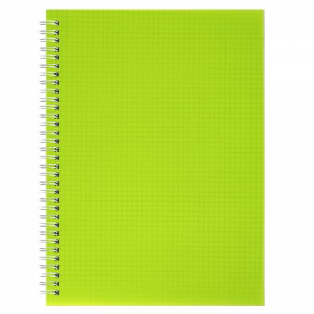 Тетрадь 96л., А4, клетка, Alingar, гребень, блок офсет, цветной пластик, "Зелёный" фото 1