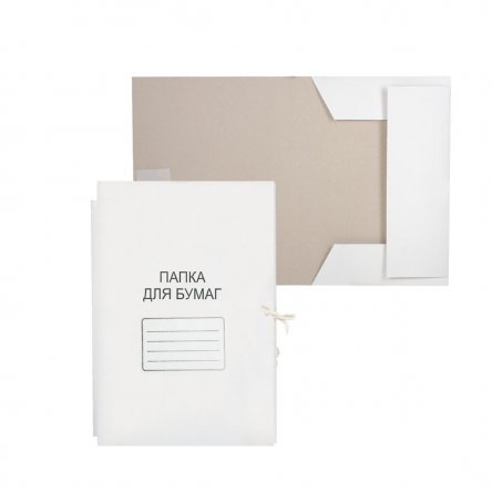 Папка для бумаг с завязками COLORCODE, А4, картон мелованный, 280/м2, белый фото 1