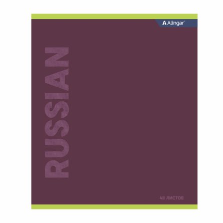 Тетрадь предметная "Русский язык" А5 48л.,  линия, со справочным материалом, скрепка, мелованный картон (стандарт), блок офсет, Alingar "Классика" фото 1
