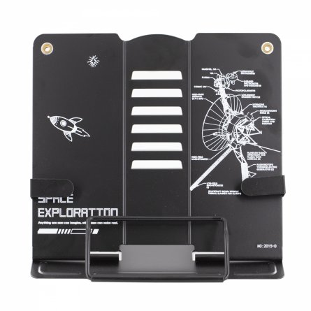 Подставка для книг Alingar, 210х185 мм, "Space exploration" космический корабль, черный, регулируемый угол наклона, фиксатор, металл, картон. коробка фото 1