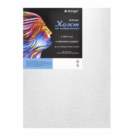 Холст на подрамнике, Alingar, 25х30 см, 400г/м2, среднее зерно, хлопок, акриловая трёхкомпонентная грунтовка, прямоугольный, индивидуальная упаковка фото 2