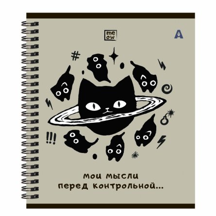 Тетрадь 48л, А5, клетка, Alingar "Котики", гребень,мелованный картон (стандарт) Soft touch,  блок офсет, 5 дизайнов в пленке т/у фото 5