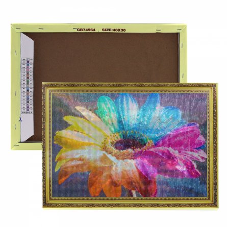 Алмазная мозаика Alingar, на подрамнике, с полным заполнением, (матов.) дизайн рамка, 30х40 см, 20 цветов, "Семицветик" фото 4