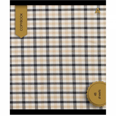 Тетрадь 48л., А5, линия, Alingar "Scotish cage. New"", скрепка, мелованый  картон ( стандарт), блок офсет, 5 дизайнов в пленке т/у фото 3