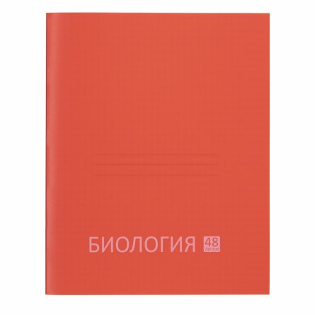 Тетрадь предметная "Биология" А5 48л., клетка, со справ матер, скрепка, красная пластиковая обложка, блок офсет, Alingar "Стильная классика" фото 1