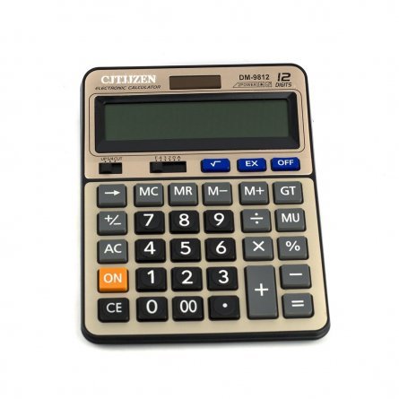 Калькулятор Alingar 14 разрядов, двойное питание, черный/золото, батарея в комплекте, "CT-140N" фото 2