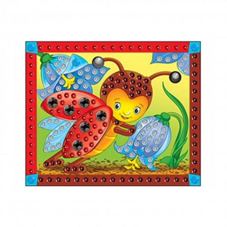 Мозаика из пайеток Рыжий кот, А4, пакет с европодвесом, "Божья коровка" фото 1