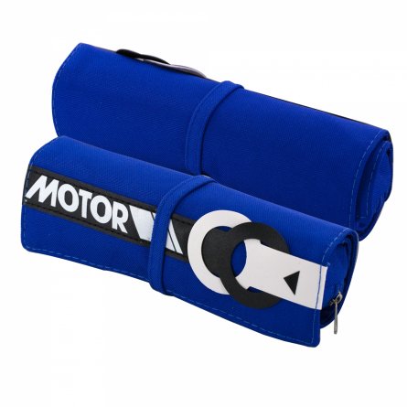 Пенал-скрутка со съёмным пеналом-косметичкой, Alingar, ПВХ, кнопка, 195 х 275 мм (35х185 мм), "Motor", синий фото 1